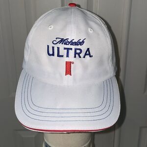 Michelob Ultra - One Size Adjustable Back Strap - White Lightweight Ball Cap